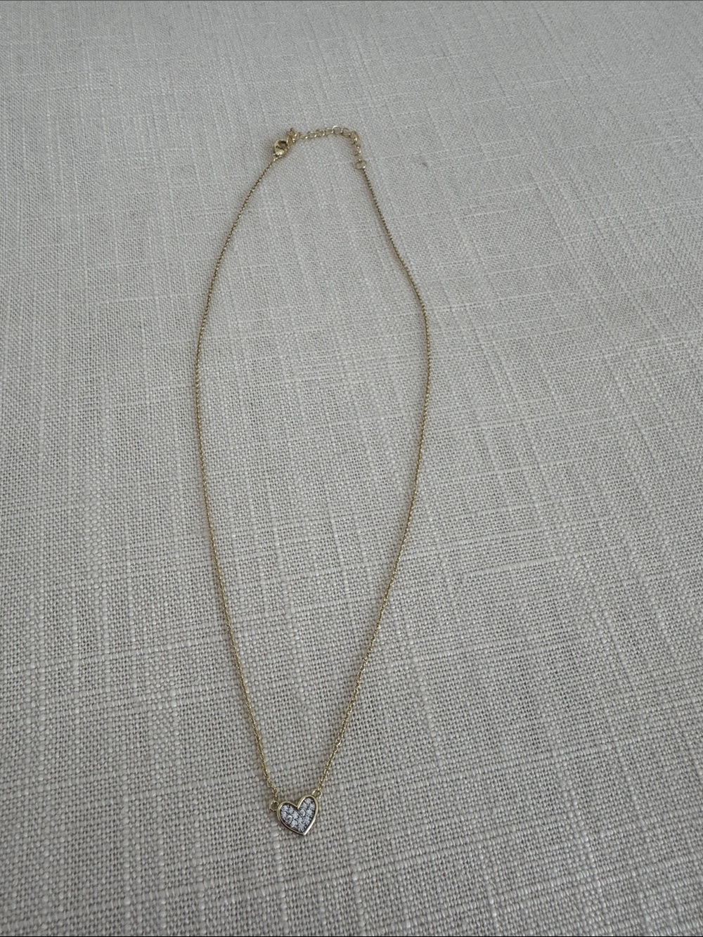 Delicate Gold Heart Pendant Necklace with Crystal Accent